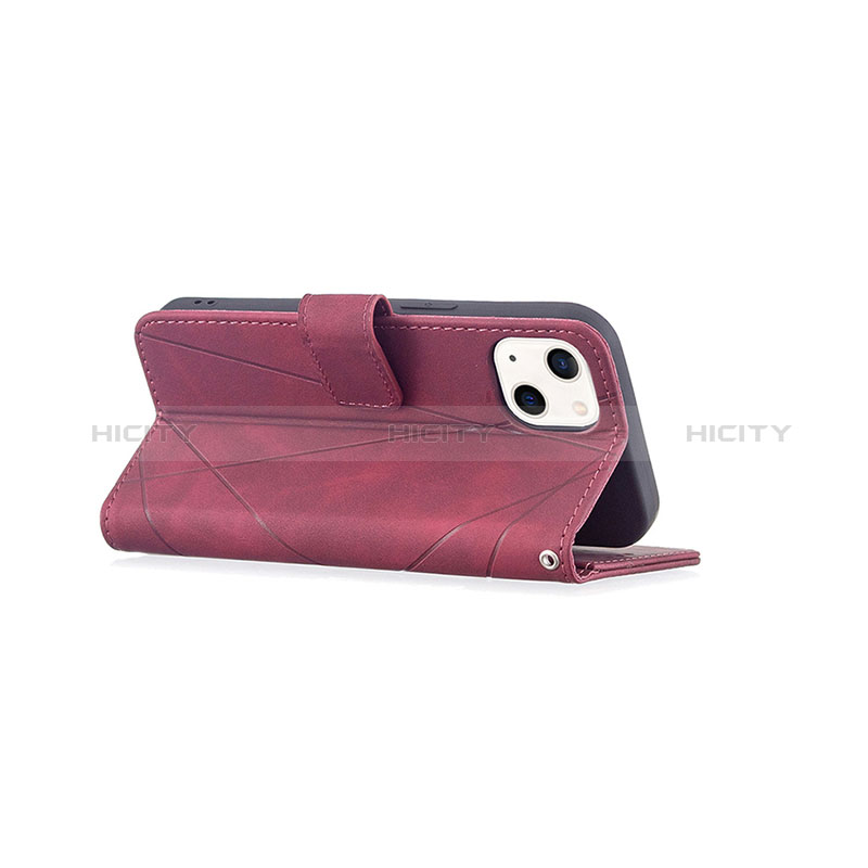 Coque Portefeuille Motif Fantaisie Livre Cuir Etui Clapet L06 pour Apple iPhone 15 Plus Rouge Plus