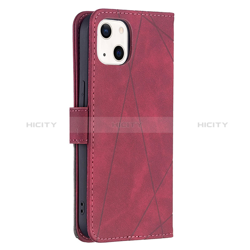 Coque Portefeuille Motif Fantaisie Livre Cuir Etui Clapet L06 pour Apple iPhone 15 Plus Rouge Plus