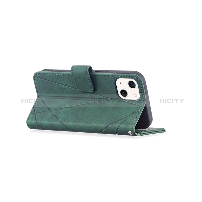 Coque Portefeuille Motif Fantaisie Livre Cuir Etui Clapet L06 pour Apple iPhone 15 Plus Vert Plus