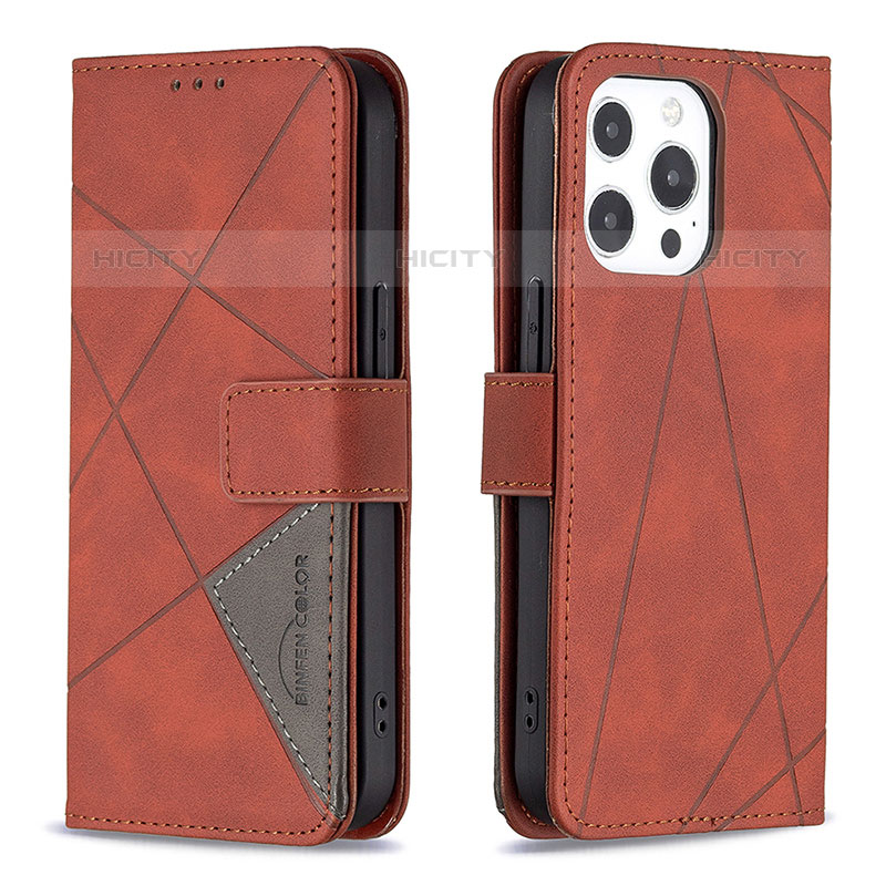 Coque Portefeuille Motif Fantaisie Livre Cuir Etui Clapet L06 pour Apple iPhone 16 Pro Max Marron Plus