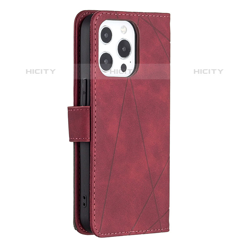 Coque Portefeuille Motif Fantaisie Livre Cuir Etui Clapet L06 pour Apple iPhone 16 Pro Max Rouge Plus