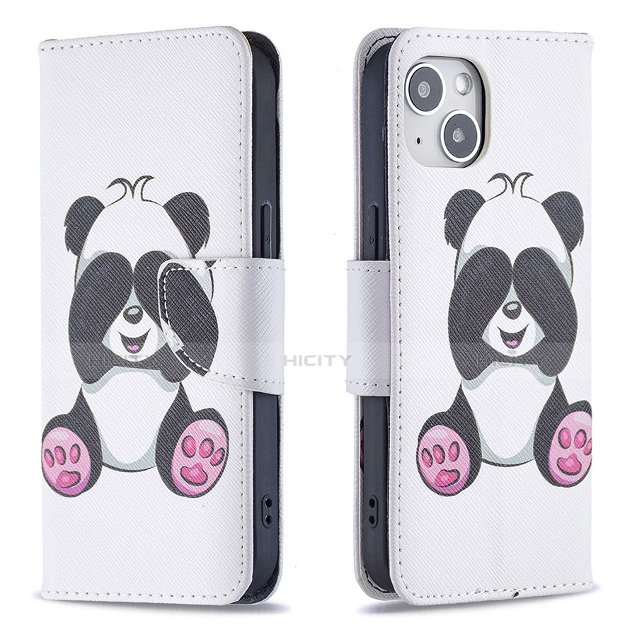 Coque Portefeuille Motif Fantaisie Livre Cuir Etui Clapet L07 pour Apple iPhone 13 Blanc Plus