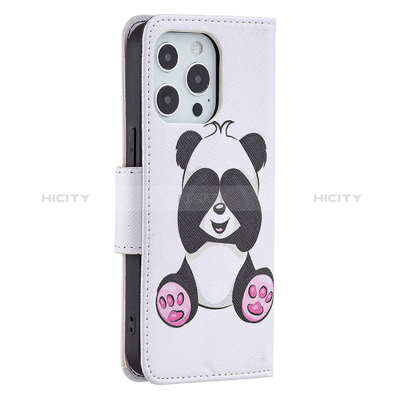 Coque Portefeuille Motif Fantaisie Livre Cuir Etui Clapet L07 pour Apple iPhone 14 Pro Blanc Plus