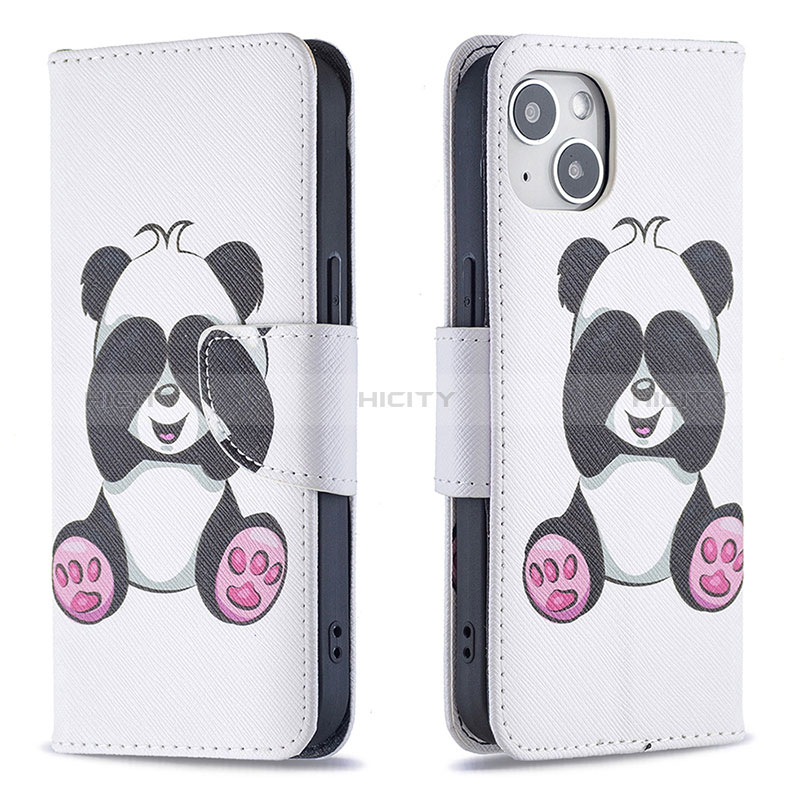 Coque Portefeuille Motif Fantaisie Livre Cuir Etui Clapet L07 pour Apple iPhone 15 Plus Blanc Plus