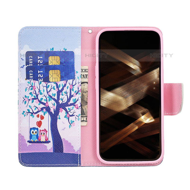 Coque Portefeuille Motif Fantaisie Livre Cuir Etui Clapet L07 pour Apple iPhone 15 Pro Max Mixte Plus