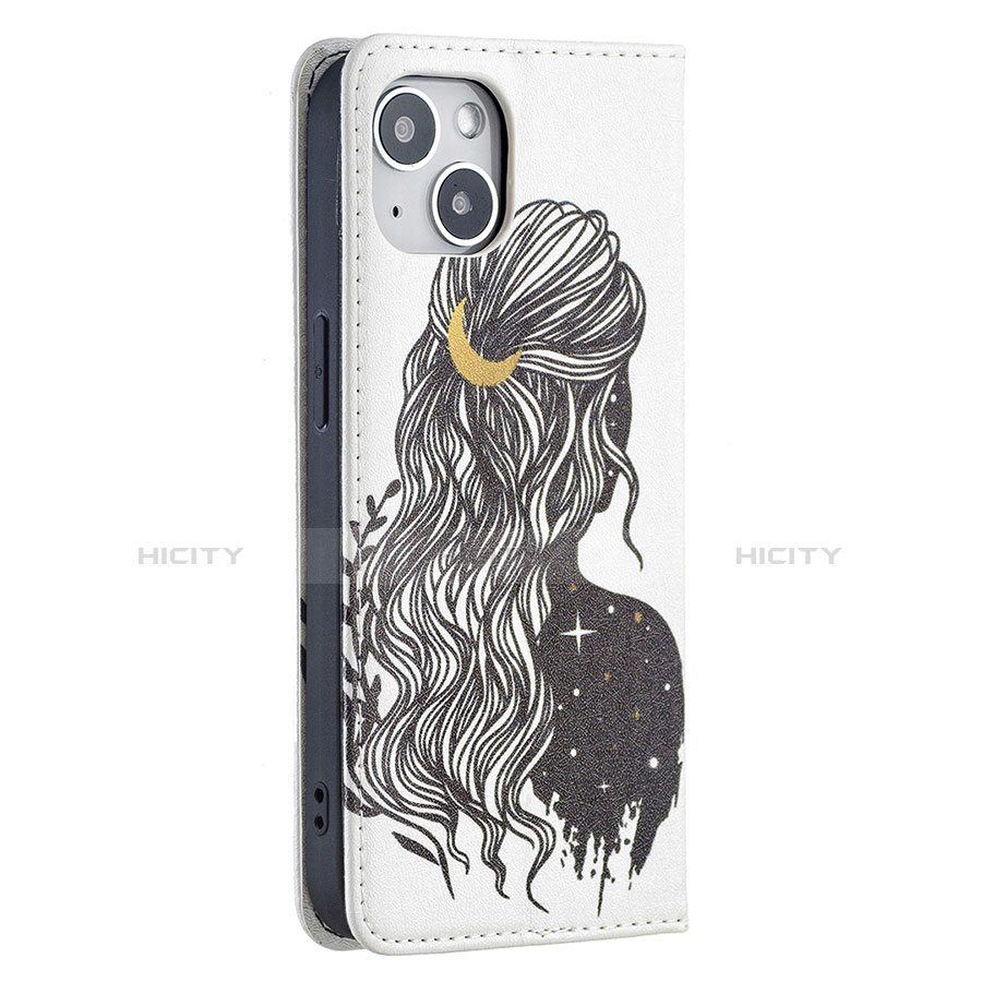 Coque Portefeuille Motif Fantaisie Livre Cuir Etui Clapet pour Apple iPhone 13 Mini Gris Plus