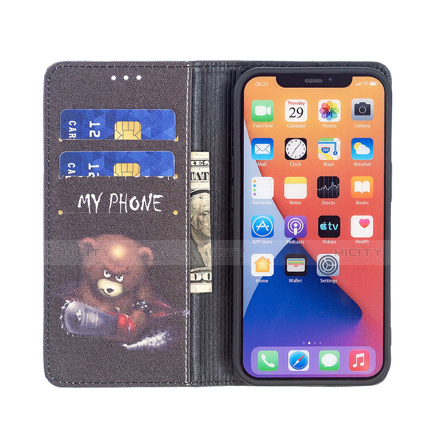 Coque Portefeuille Motif Fantaisie Livre Cuir Etui Clapet pour Apple iPhone 14 Plus Noir Plus