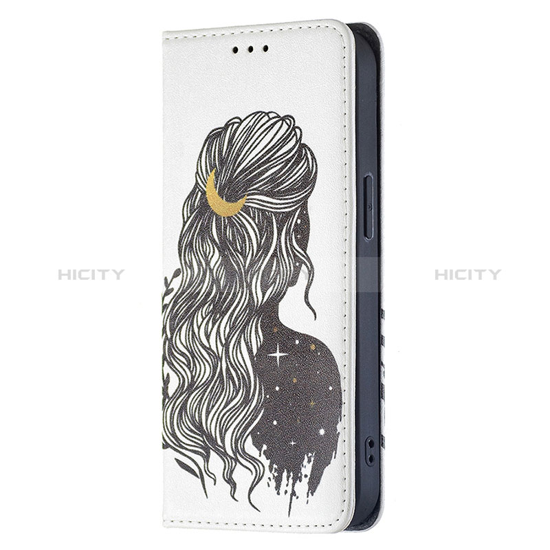 Coque Portefeuille Motif Fantaisie Livre Cuir Etui Clapet pour Apple iPhone 15 Plus Gris Plus