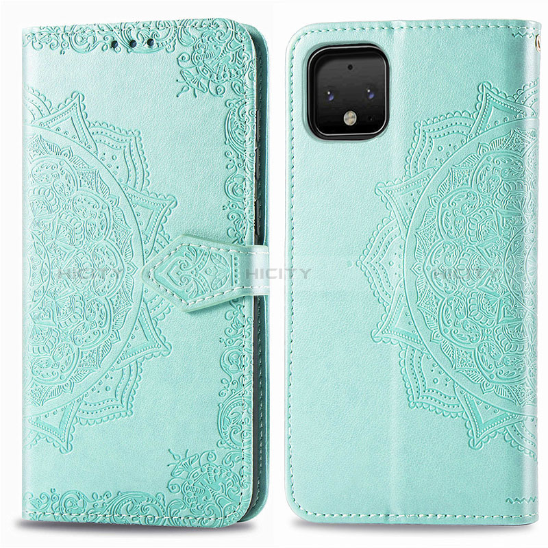 Coque Portefeuille Motif Fantaisie Livre Cuir Etui Clapet pour Google Pixel 4 Vert Plus