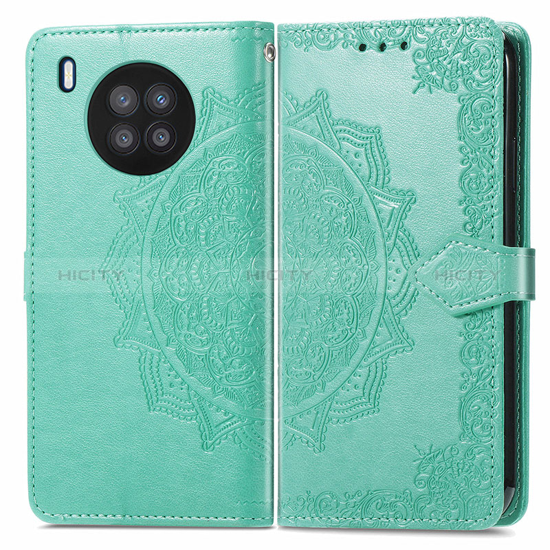 Coque Portefeuille Motif Fantaisie Livre Cuir Etui Clapet pour Huawei Honor 50 Lite Vert Plus