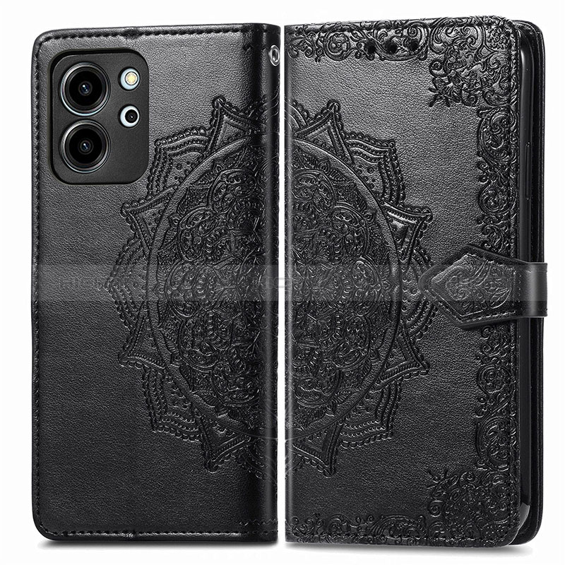 Coque Portefeuille Motif Fantaisie Livre Cuir Etui Clapet pour Huawei Honor 80 SE 5G Noir Plus