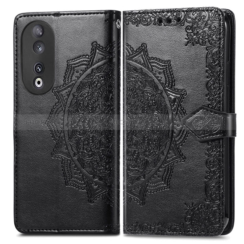 Coque Portefeuille Motif Fantaisie Livre Cuir Etui Clapet pour Huawei Honor 90 5G Noir Plus