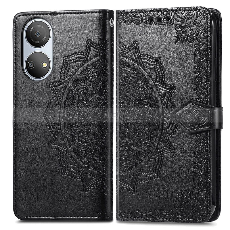 Coque Portefeuille Motif Fantaisie Livre Cuir Etui Clapet pour Huawei Honor X7 Noir Plus