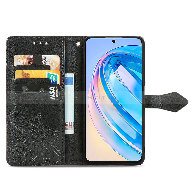 Coque Portefeuille Motif Fantaisie Livre Cuir Etui Clapet pour Huawei Honor X8a 4G Plus