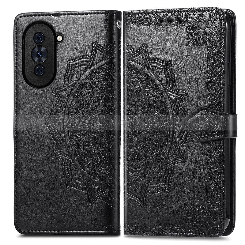 Coque Portefeuille Motif Fantaisie Livre Cuir Etui Clapet pour Huawei Nova 10 Noir Plus