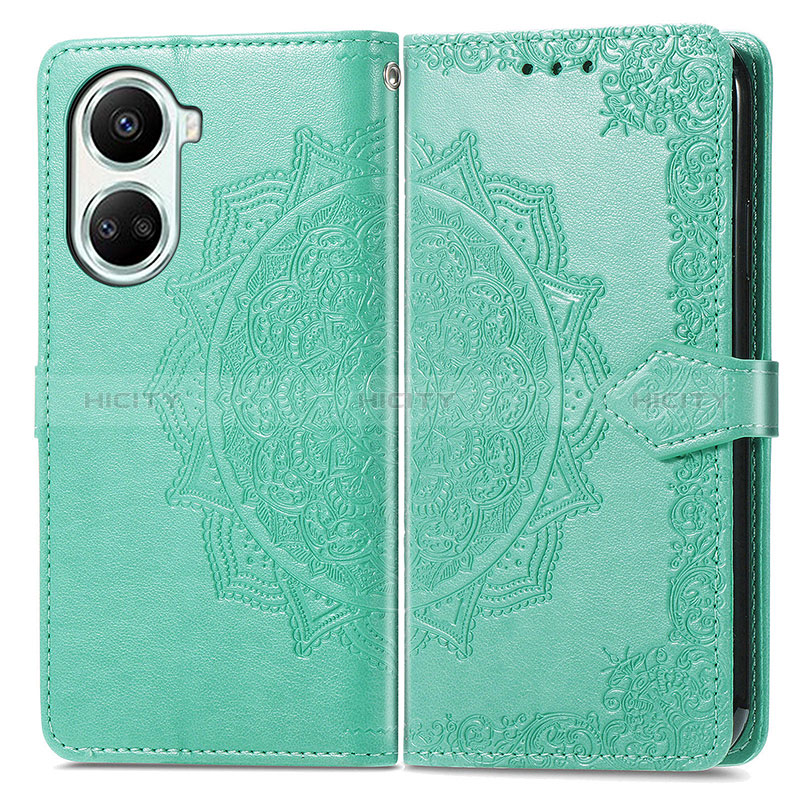 Coque Portefeuille Motif Fantaisie Livre Cuir Etui Clapet pour Huawei Nova 10 SE Vert Plus