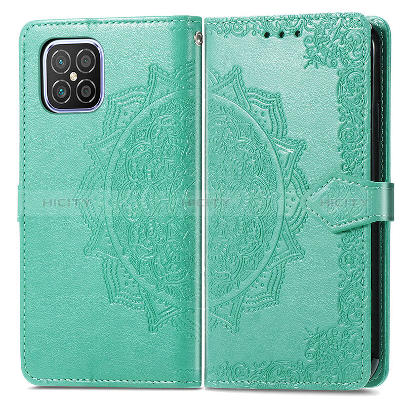 Coque Portefeuille Motif Fantaisie Livre Cuir Etui Clapet pour Huawei Nova 8 SE 4G Vert Plus