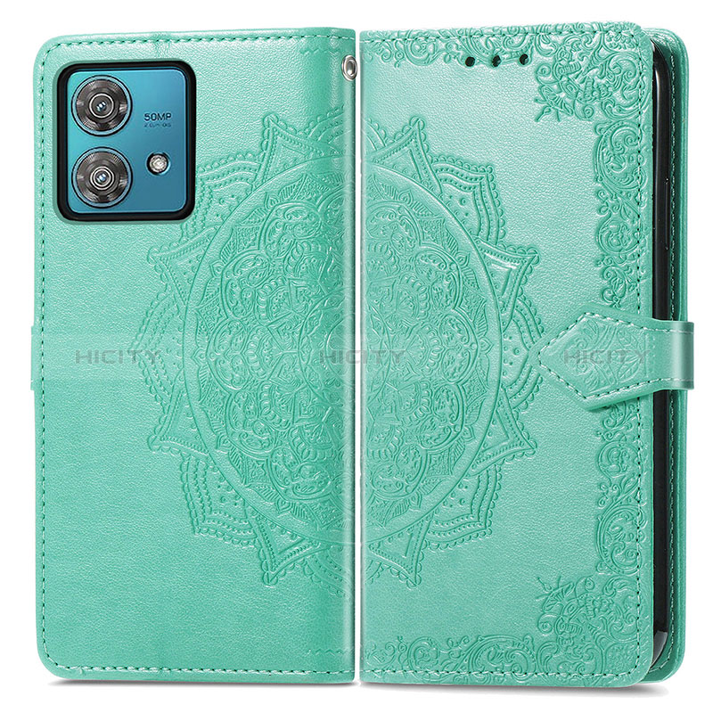 Coque Portefeuille Motif Fantaisie Livre Cuir Etui Clapet pour Motorola Moto Edge 40 Neo 5G Vert Plus