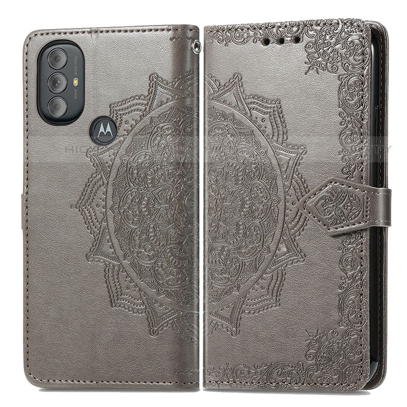 Coque Portefeuille Motif Fantaisie Livre Cuir Etui Clapet pour Motorola Moto G Play Gen 2 Gris Plus