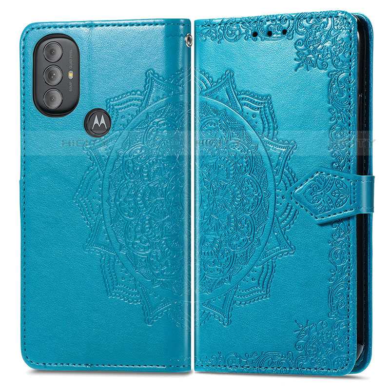 Coque Portefeuille Motif Fantaisie Livre Cuir Etui Clapet pour Motorola Moto G Power (2022) Bleu Plus