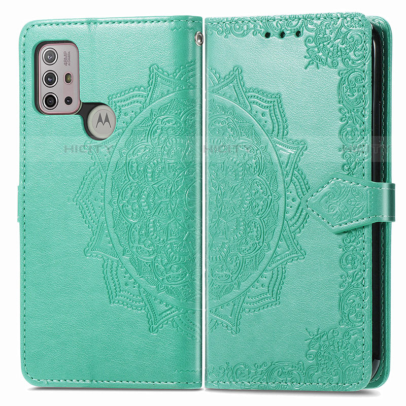 Coque Portefeuille Motif Fantaisie Livre Cuir Etui Clapet pour Motorola Moto G10 Power Vert Plus