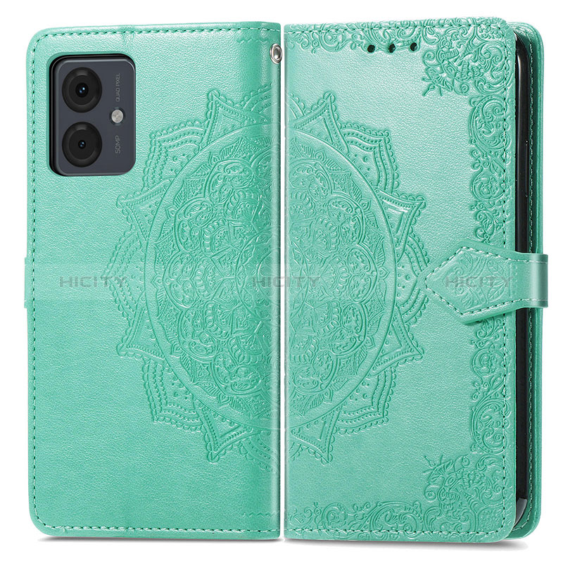 Coque Portefeuille Motif Fantaisie Livre Cuir Etui Clapet pour Motorola Moto G14 Vert Plus