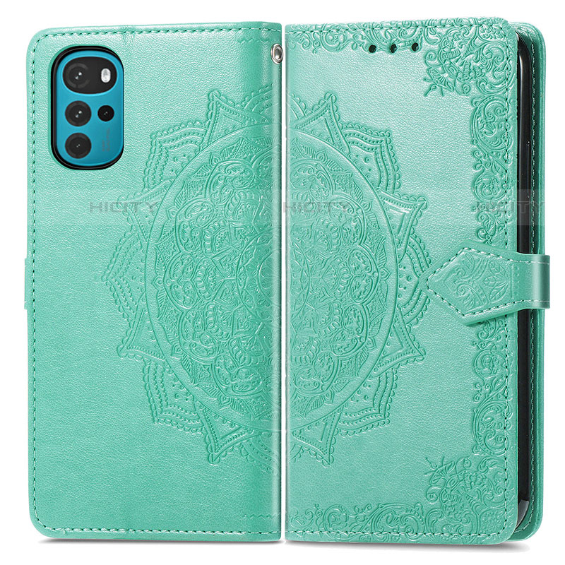 Coque Portefeuille Motif Fantaisie Livre Cuir Etui Clapet pour Motorola Moto G22 Vert Plus