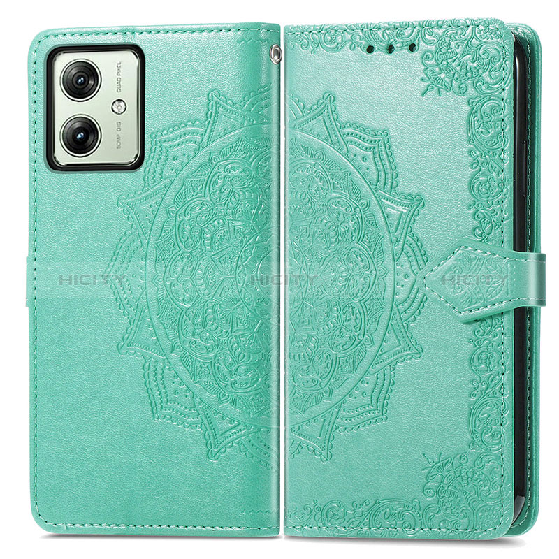 Coque Portefeuille Motif Fantaisie Livre Cuir Etui Clapet pour Motorola Moto G54 5G Vert Plus