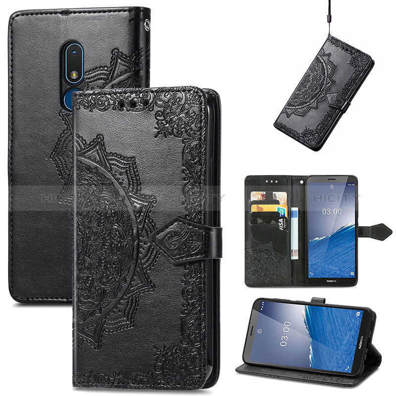 Coque Portefeuille Motif Fantaisie Livre Cuir Etui Clapet pour Nokia C3 Plus