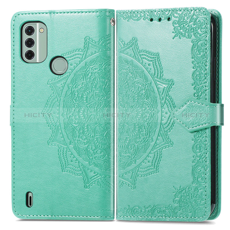 Coque Portefeuille Motif Fantaisie Livre Cuir Etui Clapet pour Nokia C31 Vert Plus