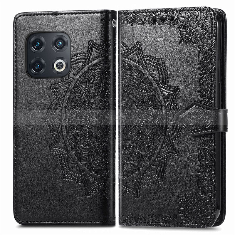 Coque Portefeuille Motif Fantaisie Livre Cuir Etui Clapet pour OnePlus 10 Pro 5G Noir Plus