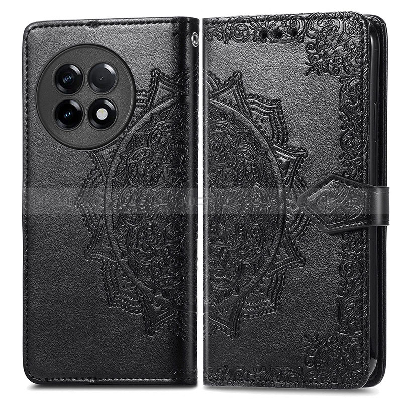 Coque Portefeuille Motif Fantaisie Livre Cuir Etui Clapet pour OnePlus 11R 5G Noir Plus