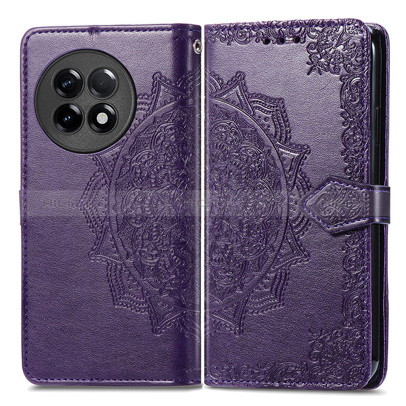 Coque Portefeuille Motif Fantaisie Livre Cuir Etui Clapet pour OnePlus 11R 5G Violet Plus