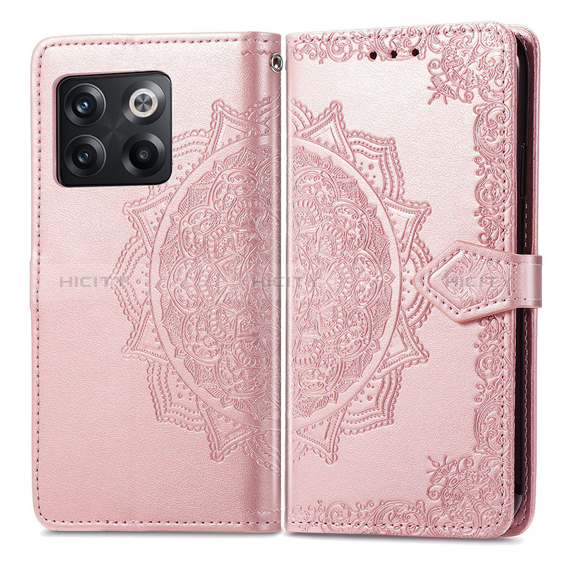 Coque Portefeuille Motif Fantaisie Livre Cuir Etui Clapet pour OnePlus Ace Pro 5G Or Rose Plus