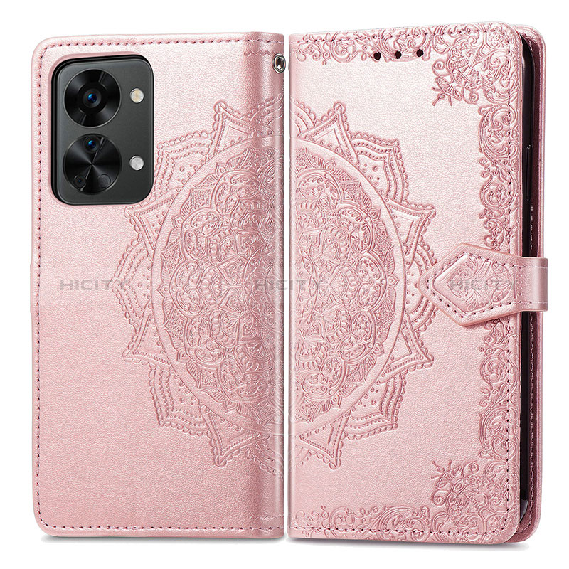 Coque Portefeuille Motif Fantaisie Livre Cuir Etui Clapet pour OnePlus Nord 2T 5G Or Rose Plus