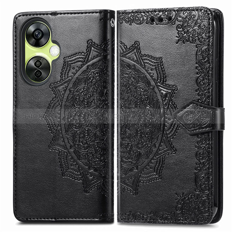 Coque Portefeuille Motif Fantaisie Livre Cuir Etui Clapet pour OnePlus Nord CE 3 5G Noir Plus