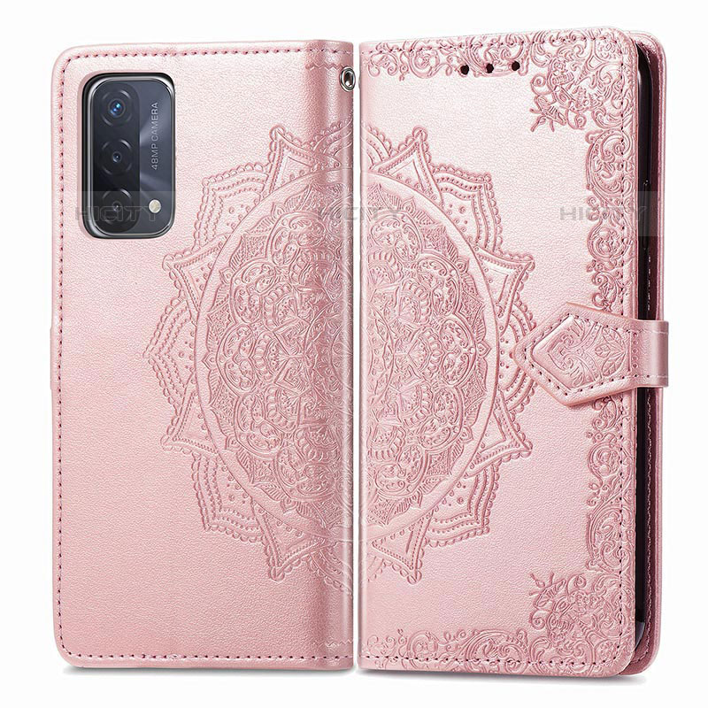 Coque Portefeuille Motif Fantaisie Livre Cuir Etui Clapet pour OnePlus Nord N200 5G Or Rose Plus