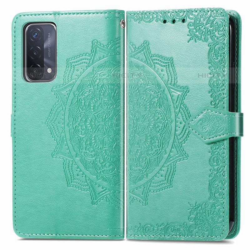 Coque Portefeuille Motif Fantaisie Livre Cuir Etui Clapet pour OnePlus Nord N200 5G Vert Plus