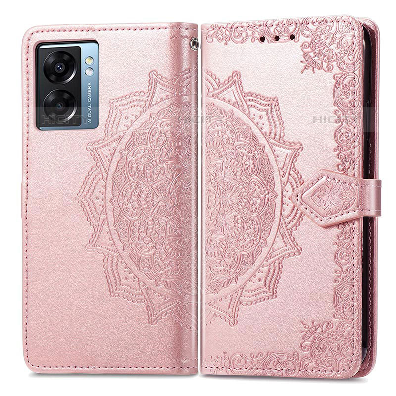 Coque Portefeuille Motif Fantaisie Livre Cuir Etui Clapet pour OnePlus Nord N300 5G Or Rose Plus