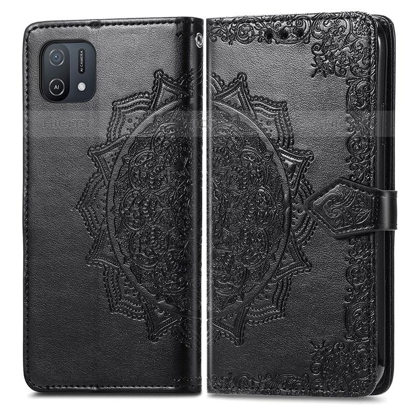 Coque Portefeuille Motif Fantaisie Livre Cuir Etui Clapet pour Oppo A16e Noir Plus