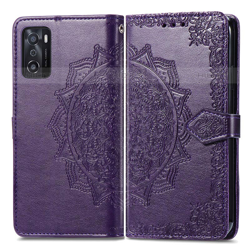 Coque Portefeuille Motif Fantaisie Livre Cuir Etui Clapet pour Oppo A55S 5G Plus