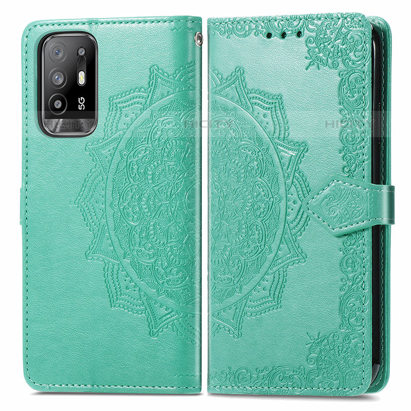 Coque Portefeuille Motif Fantaisie Livre Cuir Etui Clapet pour Oppo A95 5G Vert Plus