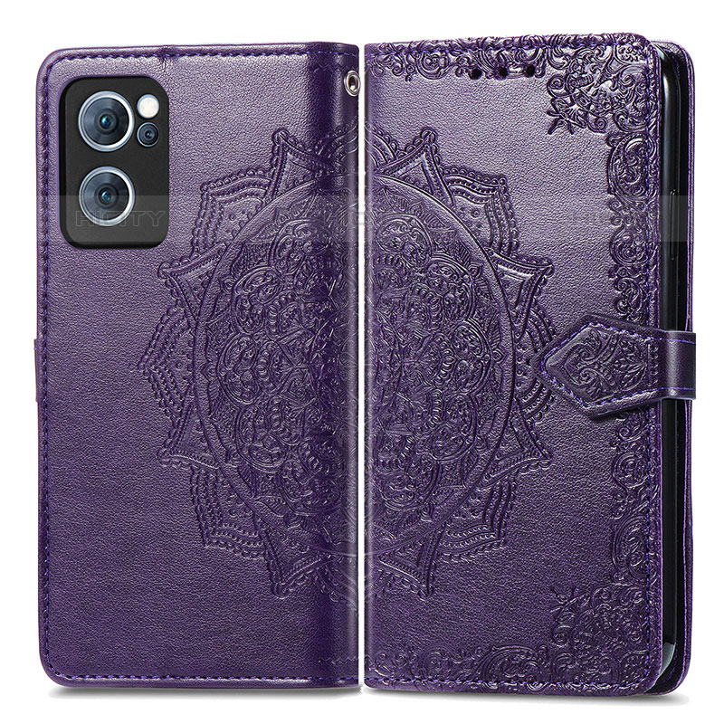 Coque Portefeuille Motif Fantaisie Livre Cuir Etui Clapet pour Oppo F21s Pro 4G Violet Plus