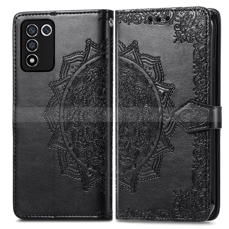 Coque Portefeuille Motif Fantaisie Livre Cuir Etui Clapet pour Oppo K9S 5G Noir Plus