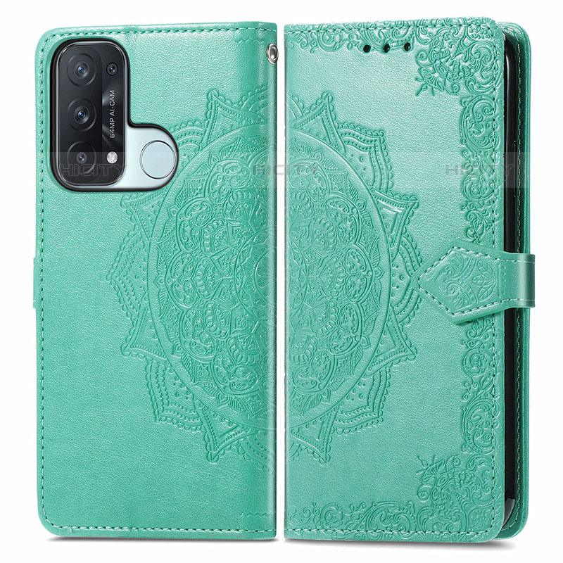 Coque Portefeuille Motif Fantaisie Livre Cuir Etui Clapet pour Oppo Reno5 A Vert Plus