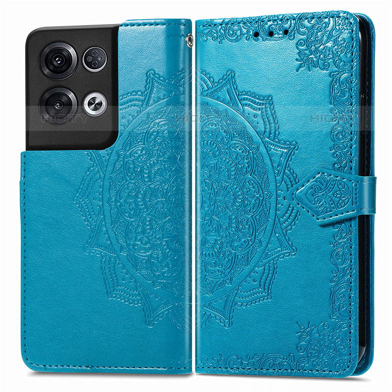 Coque Portefeuille Motif Fantaisie Livre Cuir Etui Clapet pour Oppo Reno8 Pro 5G Bleu Plus