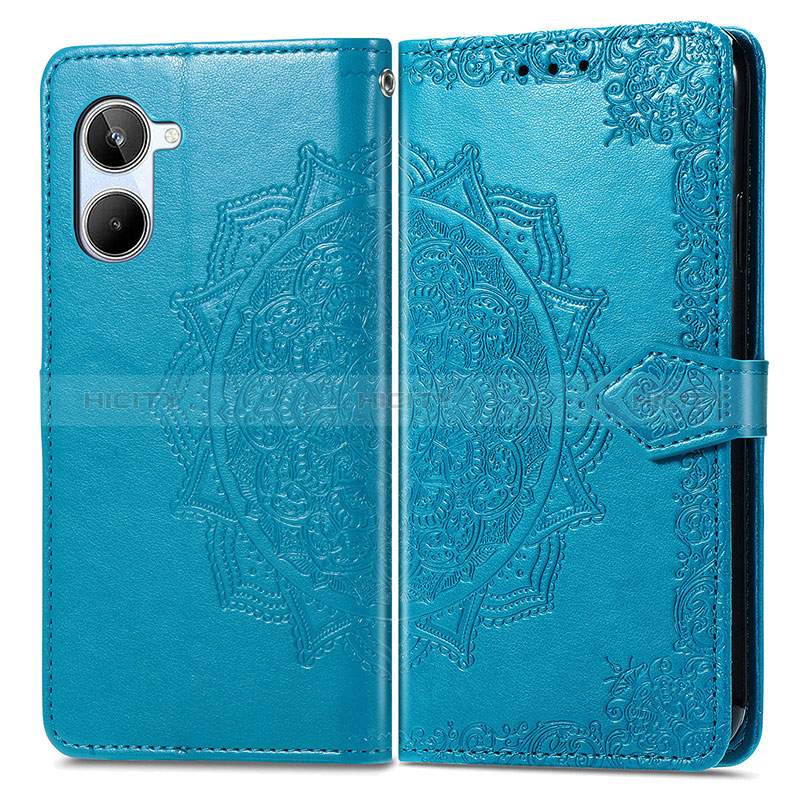 Coque Portefeuille Motif Fantaisie Livre Cuir Etui Clapet pour Realme 10 4G Bleu Plus