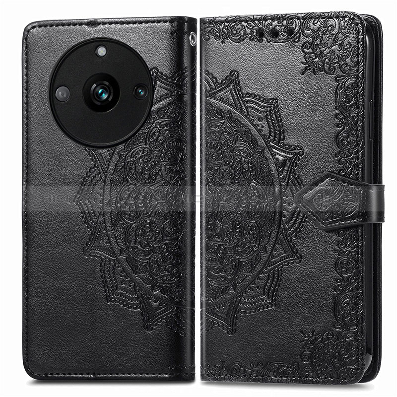 Coque Portefeuille Motif Fantaisie Livre Cuir Etui Clapet pour Realme 11 Pro 5G Noir Plus