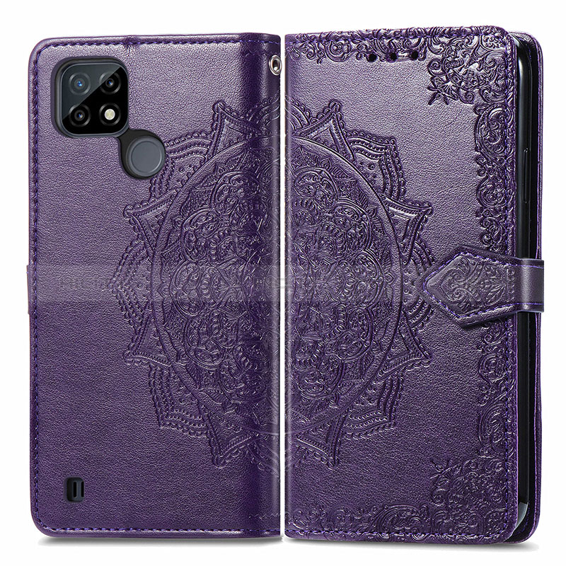 Coque Portefeuille Motif Fantaisie Livre Cuir Etui Clapet pour Realme C21 Plus