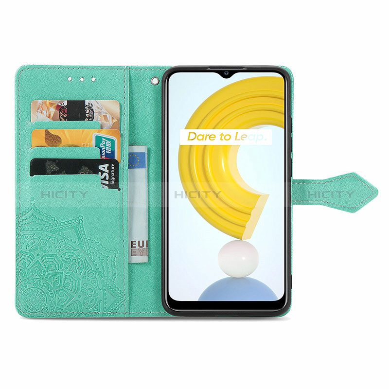 Coque Portefeuille Motif Fantaisie Livre Cuir Etui Clapet pour Realme C21 Plus